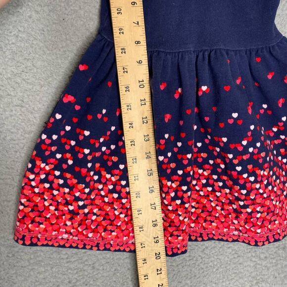 Janie and Jack girls 3 peter pan neck fit flare dress pink hearts sleeveless - Picture 2 of 7